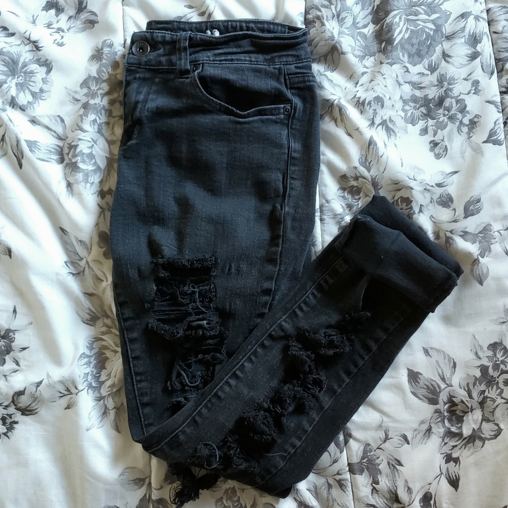 Super Distressed Skinny Jeans